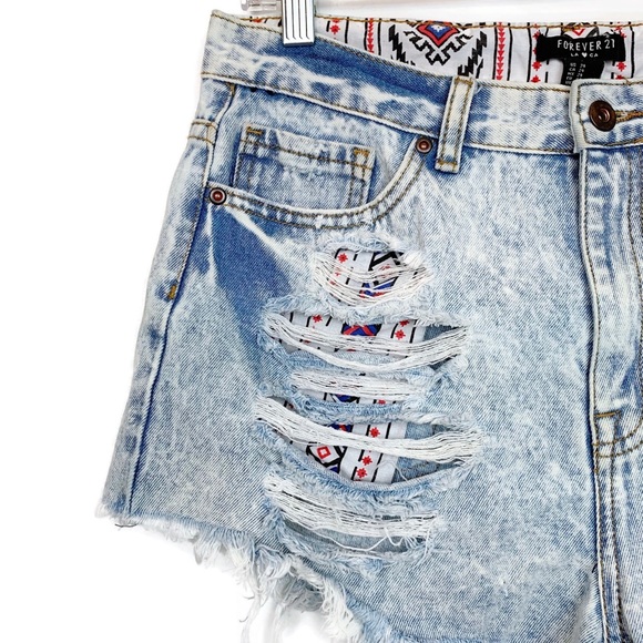 Forever 21 Distressed Cut Off High Rise Shorts - Picture 2 of 5